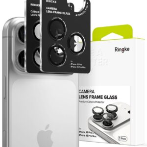 FOTOAPARATO APSAUGA RINGKE CAMERA FRAME PROTECTOR 2-PACK iPhone 18 Pro / Pro Max JUODA