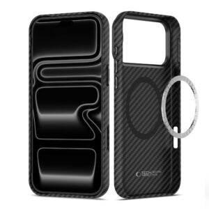 Tech-Protect ION CARBON MagSafe iPhone 17 Pro / 18 Pro JUODAS/SIDABRINIS - Image 5