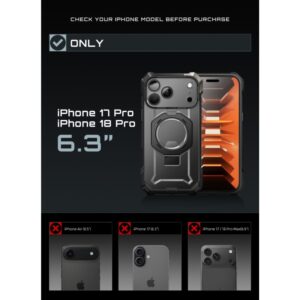 SupCase UB GRIP MAG MagSafe iPhone 17 Pro / 18 Pro JUODAS - Image 4