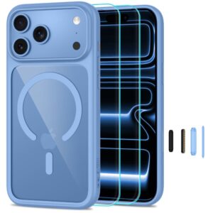 TECH-PROTECT MAGONE MagSafe CC + STIKLAS 2-PACK iPhone 17 Pro Max / 18 Pro Max ŠVIESIAI MĖLYNA/SKAIDRI