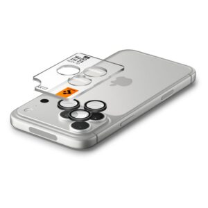 FOTOAPARATO APSAUGA Spigen OPTIK PRO GLAS.TR EZ FIT CAMERA PROTECTOR 2-PACK IPHONE 18 PRO / 18 PRO MAX TAMSIAI PILKA - Image 5