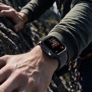 Spigen RUGGED ARMOR APPLE WATCH 12 (42 MM) MATINIS JUODAS - Image 4