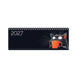 Stalinis kalendorius Timer Memo Black Cat, 290x105mm, kartoninis laminuotas viršelis