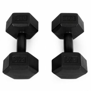 Šešiakampių hantelių rinkinys 2x3 kg mankštos svoriai fitneso hanteliai juodi movepro - Image 5