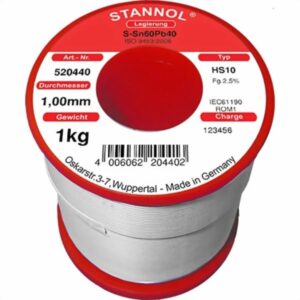 Lydmetalis Sn60Pb40 1.00mm 1000g su fliusu Stannol (tik profesionaliam naudojimui) - Image 1