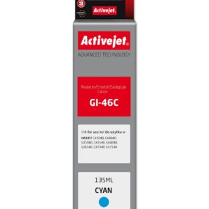 Activejet AC-G46C rašalo buteliukas, skirtas Canon spausdintuvui, Canon GI-46C pakaitalas; Supreme; 135 ml; mėlynas