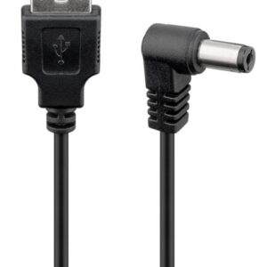 DC maitinimo kabelis USB A - 5.5x2.1mm 5V 1A juodas Goobay