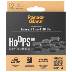 PanzerGlass Hoops Optic Rings kameros apsauga, skirta Samsung Galaxy S24 Ultra – juoda