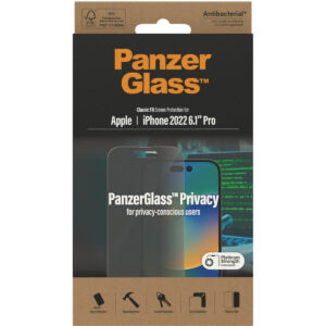 PanzerGlass Privacy Case Friendly antibakterinė ekrano apsauga, skirta iPhone 14 Pro