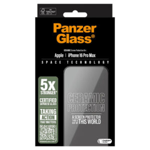 PanzerGlass keraminė ekrano apsauga su aplikatoriumi, skirta iPhone 16 Pro Max