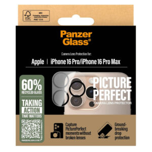 PanzerGlass PicturePerfect kameros objektyvo apsauga, skirta iPhone 16 Pro / 16 Pro Max – skaidri