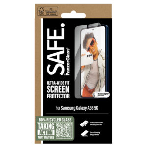 SAFE by PanzerGlass Ultra-Wide Fit ekrano apsauga su aplikatoriumi, skirta Samsung Galaxy A36