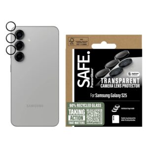 SAFE by PanzerGlass kameros objektyvo apsauga, skirta Samsung Galaxy S25 – skaidri