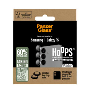 PanzerGlass Hoops Optic Rings kameros apsauga, skirta Samsung Galaxy S25 Edge – juoda