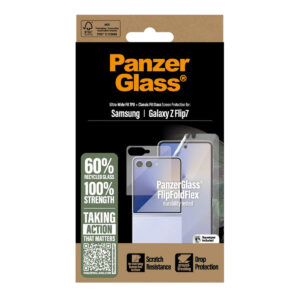 PanzerGlass ekrano apsauginė plėvelė, stiklas ir plėvelė, skirta Samsung Galaxy Z Flip 7