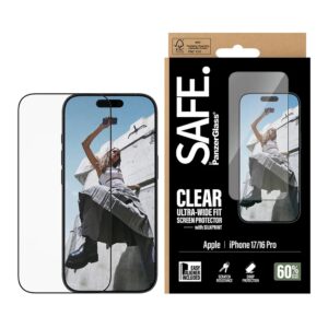 SAFE by PanzerGlass Ultra-Wide Fit ekrano apsauga su EasyAligner, skirta iPhone 17 / 16 Pro