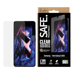 SAFE by PanzerGlass Ultra-Wide Fit ekrano apsauga su aplikatoriumi, skirta Samsung Galaxy S26