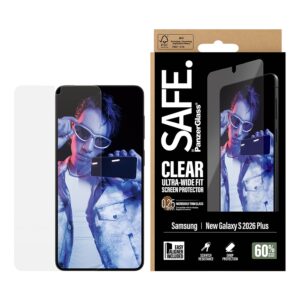 SAFE by PanzerGlass Ultra-Wide Fit ekrano apsauga su aplikatoriumi, skirta Samsung Galaxy S26 Plus