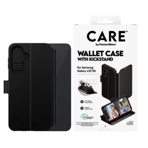 CARE by PanzerGlass dėklas su pinigine ir stovu, skirtas Samsung Galaxy A27 (5G) – juodas
