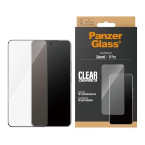 PanzerGlass Ultra-Wide Fit antibakterinė ekrano apsauga su aplikatoriumi, skirta Xiaomi 17 Pro