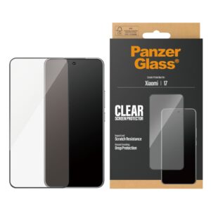 PanzerGlass Ultra-Wide Fit antibakterinė ekrano apsauga su aplikatoriumi, skirta Xiaomi 17