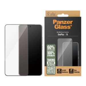 PanzerGlass Ultra-Wide Fit antibakterinė ekrano apsauga su aplikatoriumi, skirta OnePlus 15