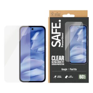 SAFE by PanzerGlass Ultra-Wide Fit ekrano apsauga su aplikatoriumi, skirta Google Pixel 10a