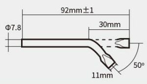 Antgalis lenktas 11mm SI-126B-100 lituokliui, Proskit
