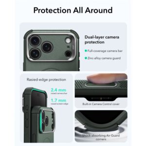 ESR CYBER TOUGH DĖKLAS SU STOVU IR MagSafe iPhone 17 Pro Max / 18 Pro Max ŽALIAS - Image 5