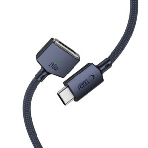 TECH-PROTECT MMC01 ULTRABOOST MAGNETINIS MACBOOK KABELIS USB-C Į MagSafe 3 140W 300CM TAMSIAI MĖLYNAS - Image 4