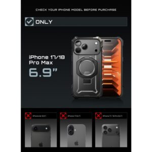 SupCase UB GRIP MAG MagSafe iPhone 17 Pro Max / 18 Pro Max DĖKLAS JUODAS - Image 5
