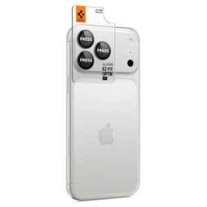 FOTOAPARATO APSAUGA Spigen OPTIK PRO GLAS.TR EZ FIT CAMERA PROTECTOR 2-PACK IPHONE 18 PRO / 18 PRO MAX TAMSIAI PILKA - Image 6