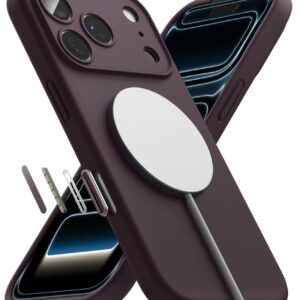RINGKE SILIKONINIS MAGNETINIS MAGSAFE DĖKLAS iPhone 17 PRO MAX / 18 PRO MAX BURGUNDO SPALVOS - Image 5