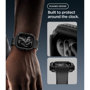 Spigen RUGGED ARMOR APPLE WATCH 12 (42 MM) MATINIS JUODAS - Image 5