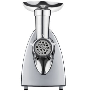 ARDESTO Mėsos malūnėlis, 1800W, našumas 2kg/min, 3 pjaustymo diskai + priedai dešrelėms, pomidorų sulčiaspaudė, plastikas, balta-sidabrinė - Image 3