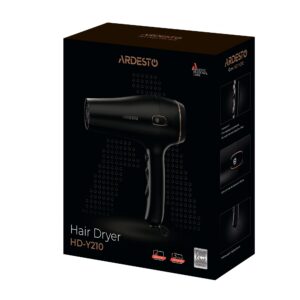 ARDESTO Plaukų džiovintuvas HD-Y210, 1750-2100W, 2 greičiai, 3 temperatūros nustatymai, automatinis laido įtraukimas, juodas - Image 5