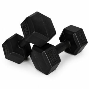 Šešiakampių hantelių rinkinys 2x3 kg mankštos svoriai fitneso hanteliai juodi movepro - Image 6