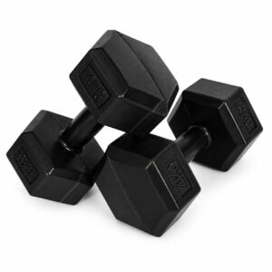 Šešiakampių hantelių rinkinys 2x4 kg treniruočių svoriai fitneso svoriai juodi MOVEPRO - Image 6