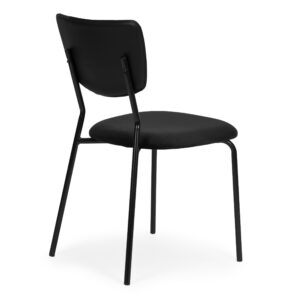 4 aksominių kėdžių komplektas valgomajam ir svetainei, juodos spalvos, ModernHome - Image 6