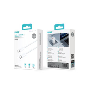 BWOO USB-C – USB-C laidas 1m 60W skirtas iPhone 15 BO-X284 baltas - Image 6
