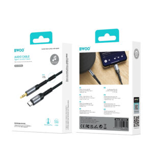BWOO AUX laidas 3.5mm - USB-C BO-AUX066 juodas - Image 6