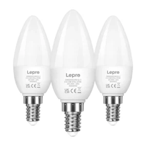 LEPRO 600059-WW-EU-3 LED Bulb, E14, C37, 4.2W 40W, 470 lm, 2700K warm baltos spalvos, 250°, 3-pack