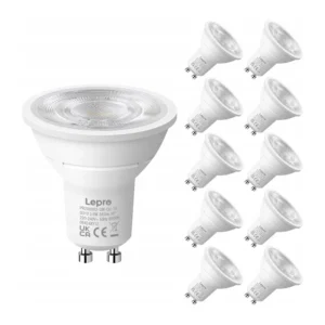 LEPRO 200082-DW-EU-10 GU10 LED Bulb, 3.6W, 345 lm, 6500K, 38°, Energy Class E, 10 pcs.