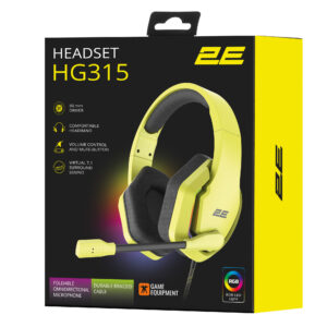 2E Gaming ausinės HG315, 7.1, USB-A, RGB, 2m, geltonos - Image 9