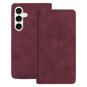 Išmanusis zomšinis dėklas Samsung Galaxy S24, bordo spalvos