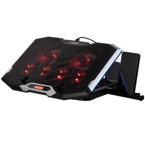 2E nešiojamojo kompiuterio stovas CPG-004, iki 15.6", 2xUSB-A, LCD / telefono laikiklis, RGB, juodas