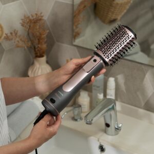 ARDESTO plaukų džiovintuvas-šepetys Pink Touch, 1200W, 2 greičiai, 2 temperatūros nustatymai, jonizacija, LED ekranas, 4 antgaliai, pilka+rožinė - Image 10