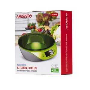 ARDESTO virtuvinės svarstyklės 5kg, CR2032x1 pridedama, plastikinės, žalios - Image 8