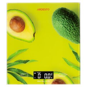 ARDESTO virtuvinės svarstyklės Avocado, 5kg, AAAx2 pridedamos, stiklinės, spalvotos - Image 2
