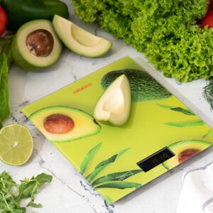 ARDESTO virtuvinės svarstyklės Avocado, 5kg, AAAx2 pridedamos, stiklinės, spalvotos - Image 3